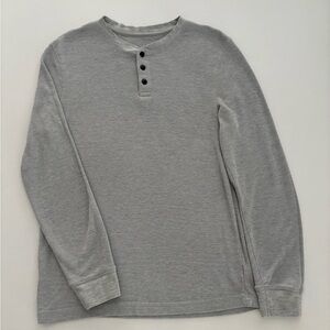 George Gray Long Sleeve Tee with Ribbed Collar